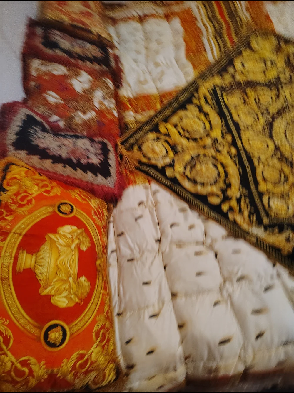 Versace Collection White and Gold Baroque Comforter